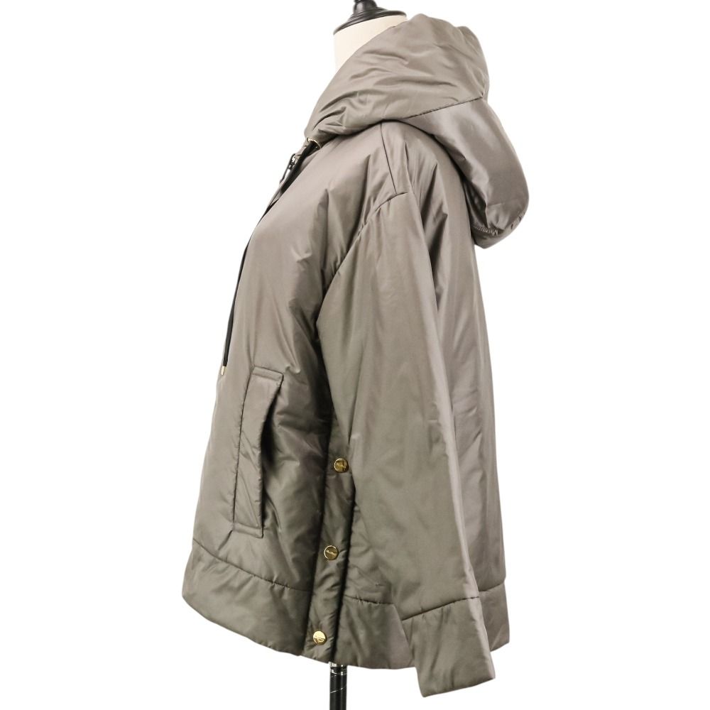 Max Mara the Cube Daria Padded Camel Blend Hooded Jacket 36 Gray — view 4