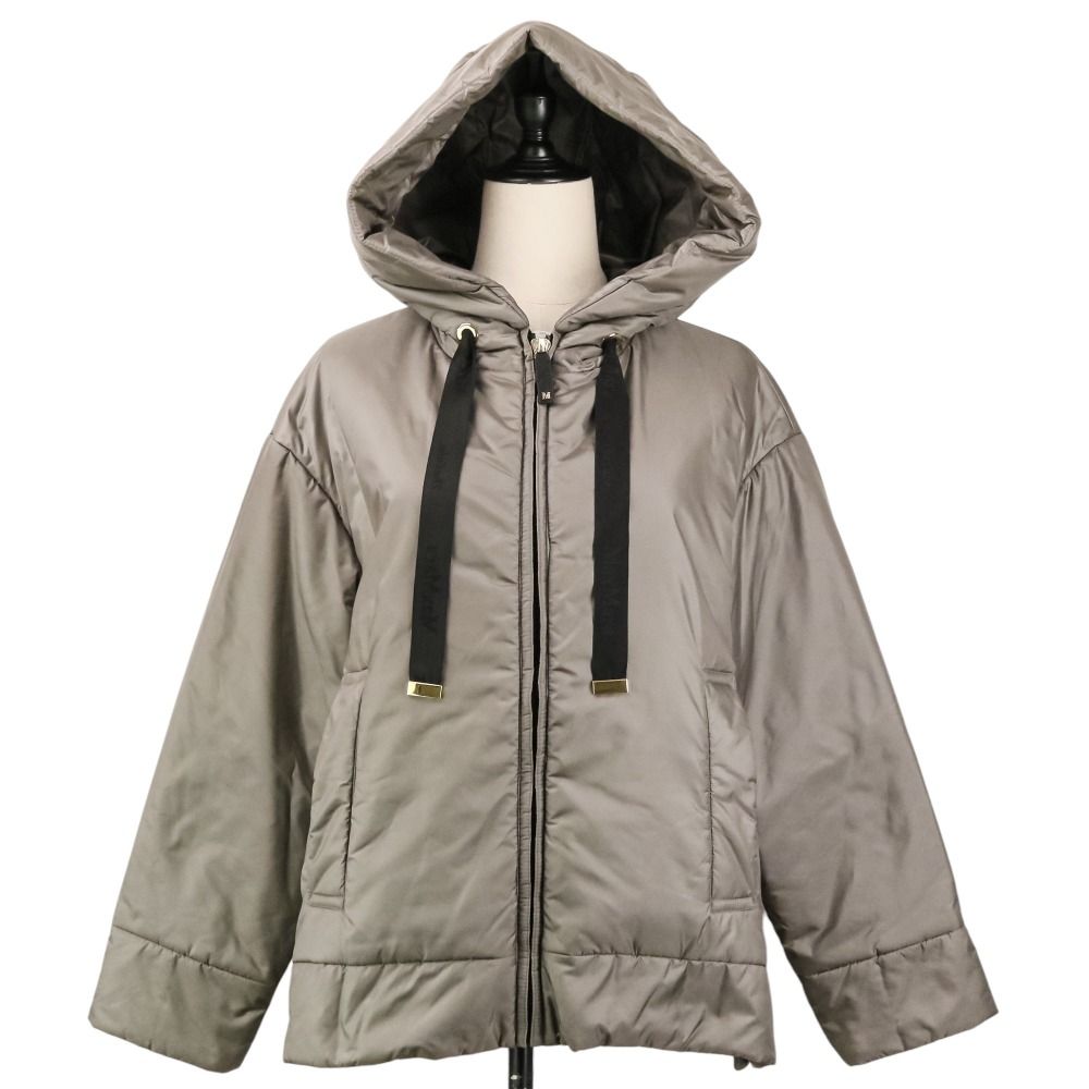 Max Mara the Cube Daria Padded Camel Blend Hooded Jacket 36 Gray — view 2