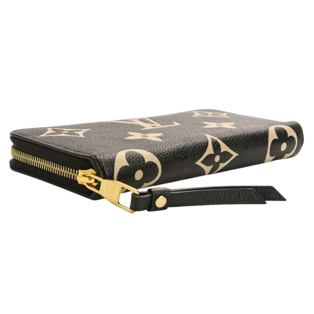 Louis Vuitton Monogram Empreinte Bicolor Zippy Wallet Black Beige — view 4
