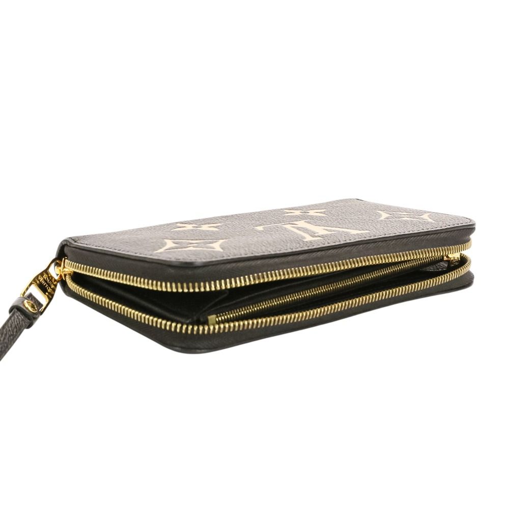 Louis Vuitton Monogram Empreinte Bicolor Zippy Wallet Black Beige — view 6