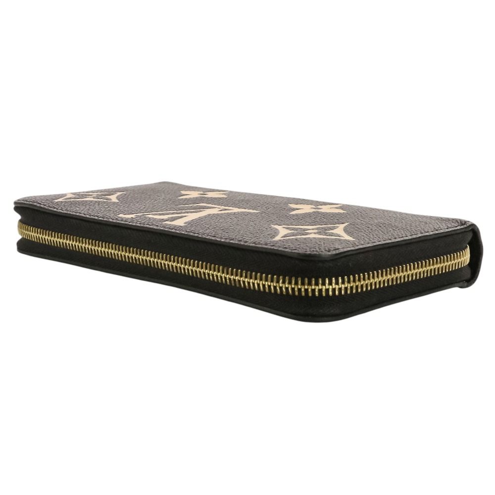 Louis Vuitton Monogram Empreinte Bicolor Zippy Wallet Black Beige — view 5