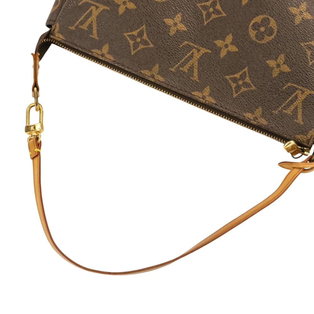 Louis Vuitton Monogram Pochette 2-Way Pouch with Shoulder Strap Brown — view 9