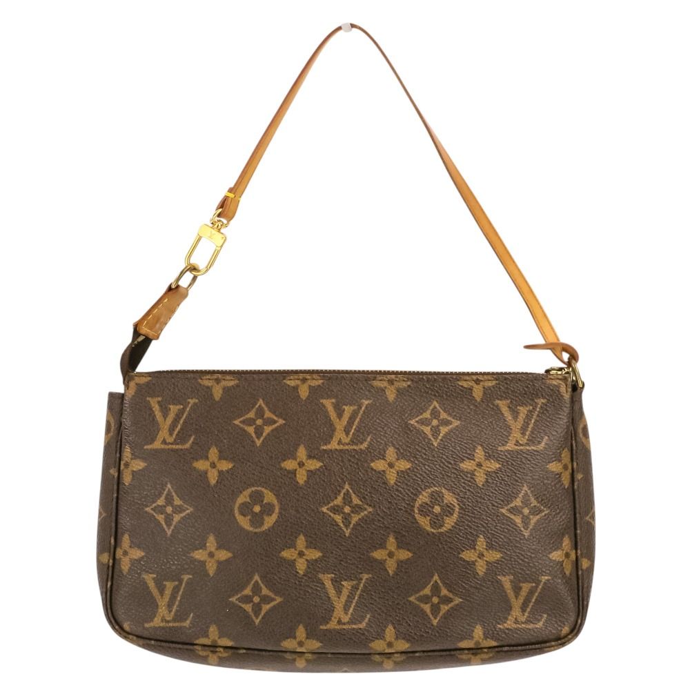 Louis Vuitton Monogram Pochette 2-Way Pouch with Shoulder Strap Brown — view 3
