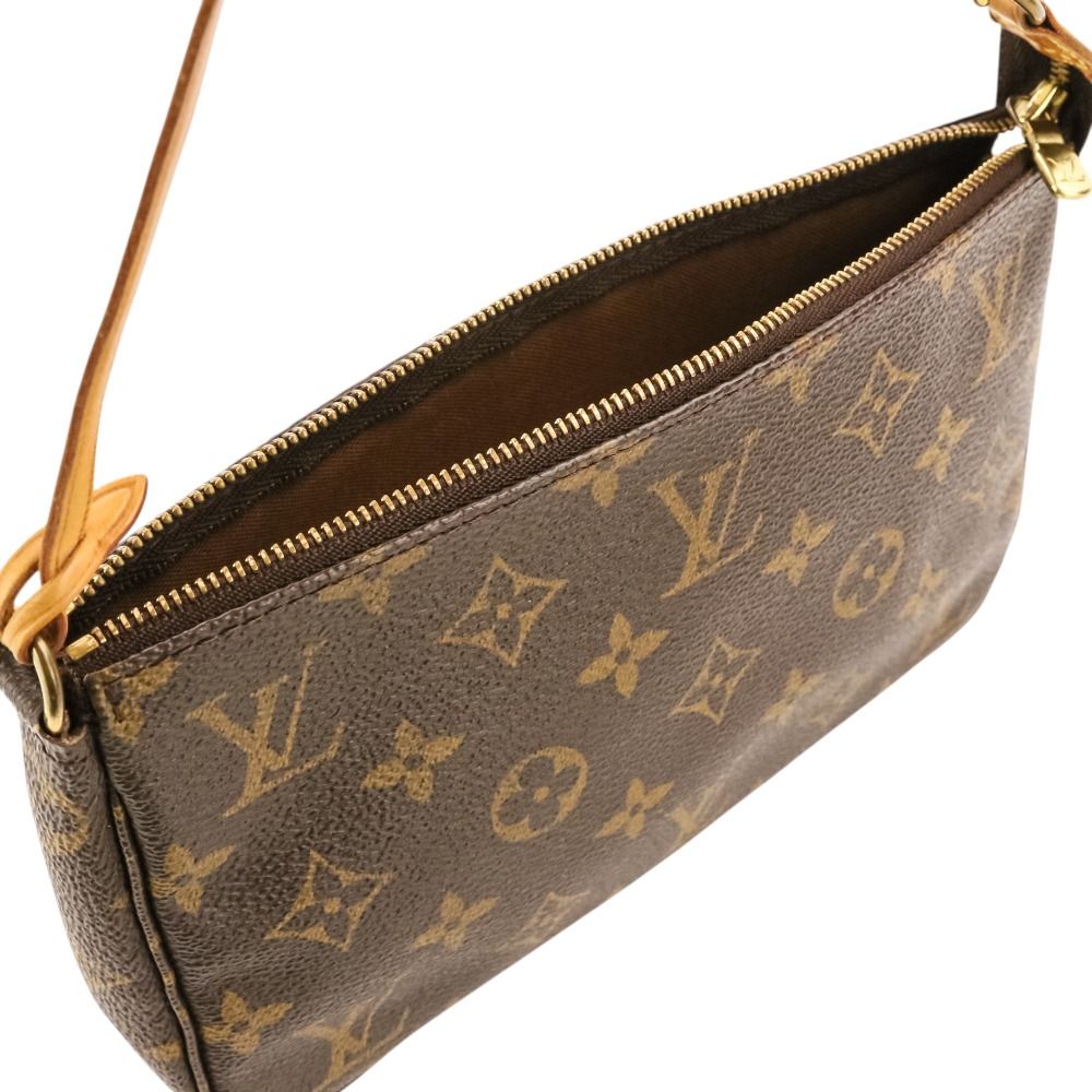 Louis Vuitton Monogram Pochette 2-Way Pouch with Shoulder Strap Brown — view 8