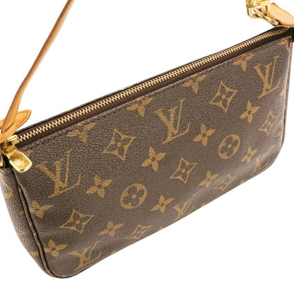 Louis Vuitton Monogram Pochette 2-Way Pouch with Shoulder Strap Brown — view 7