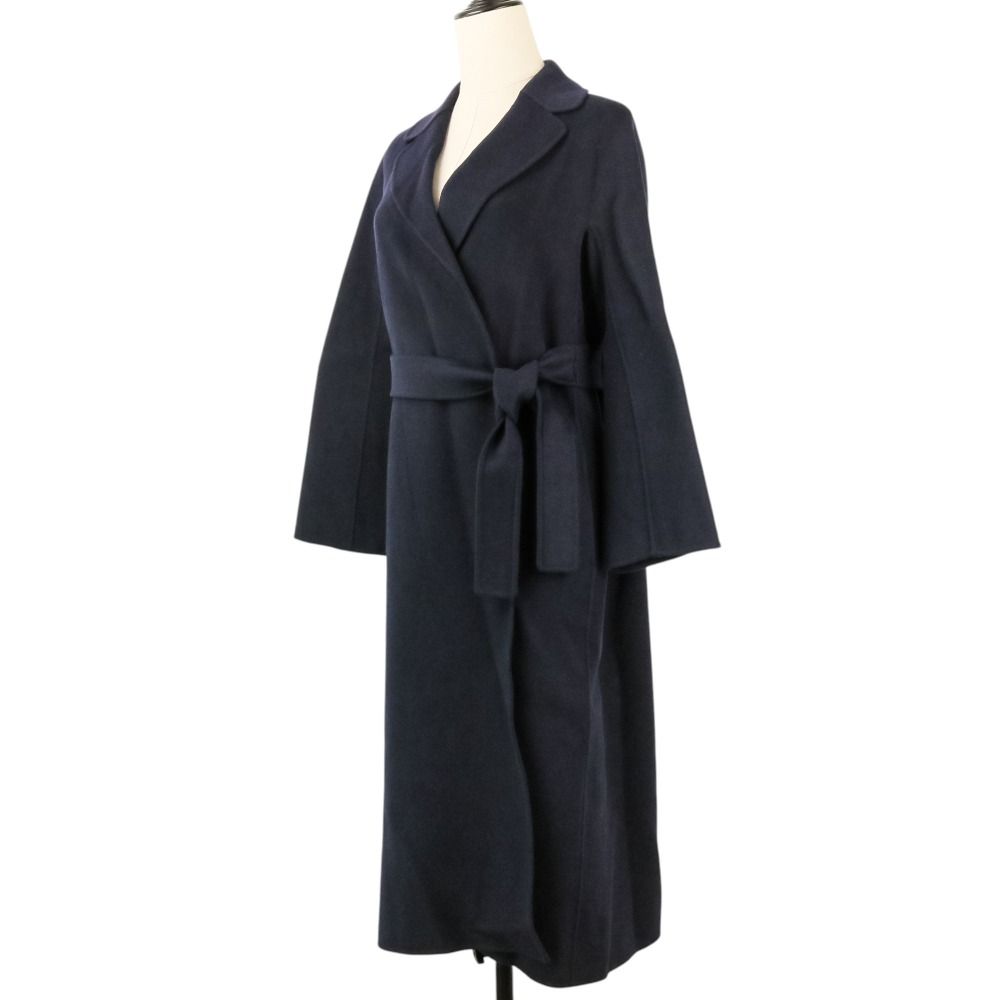 Max Mara 'S Esturia Roulis Bar Belted Coat Us4 Navy — view 2