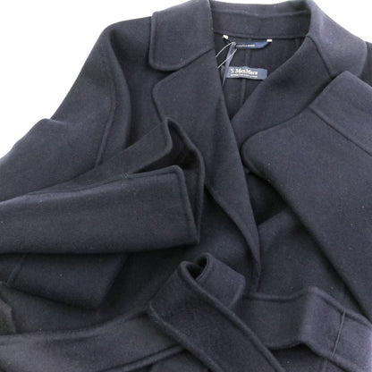 Max Mara 'S Esturia Roulis Bar Belted Coat Us4 Navy — view 6