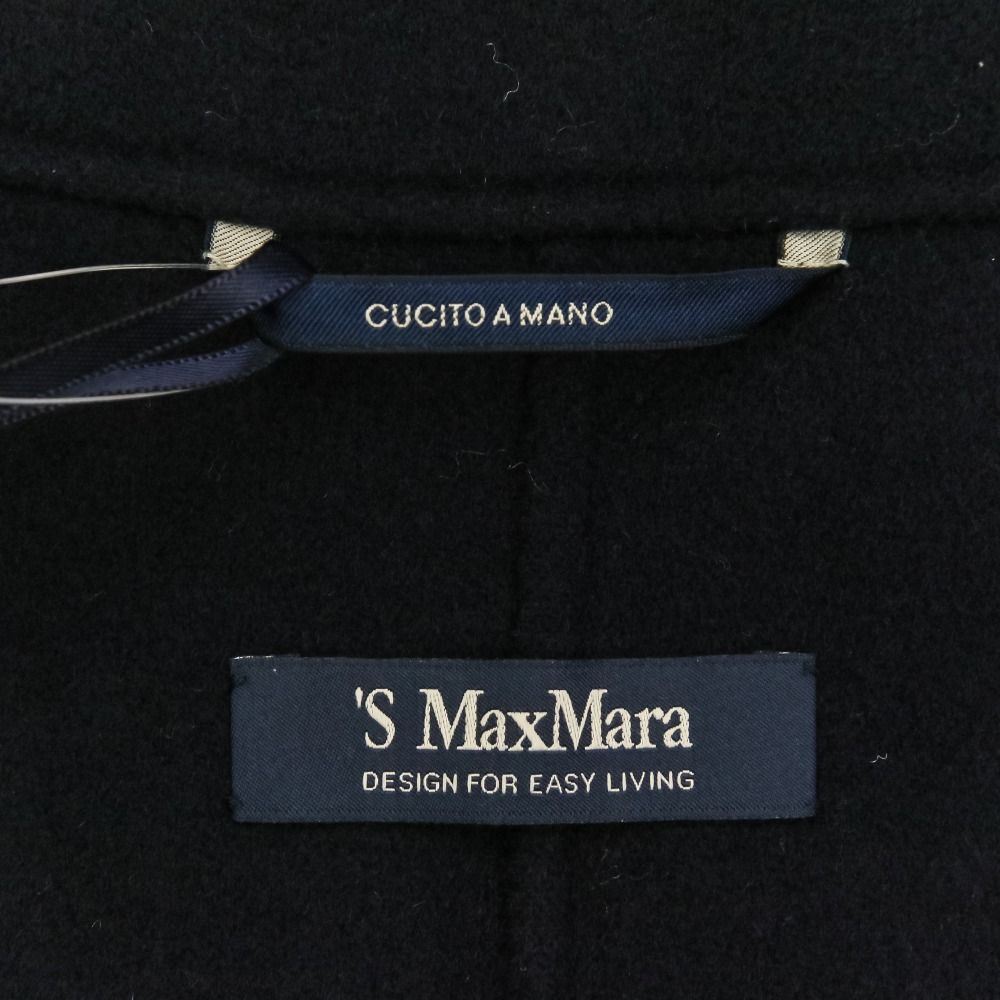 Max Mara 'S Esturia Roulis Bar Belted Coat Us4 Navy — view 9