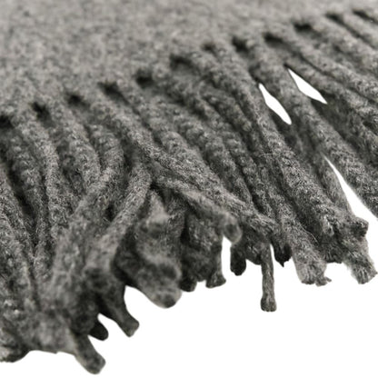 Hermes Cashmere Fringe Large Shawl Scarf Gray — view 3