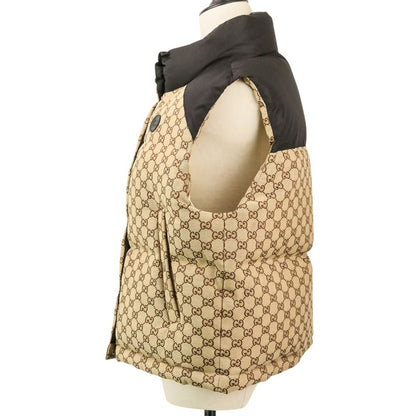 Gucci GG Canvas Down Jacket Vest 38 Beige Black — view 3