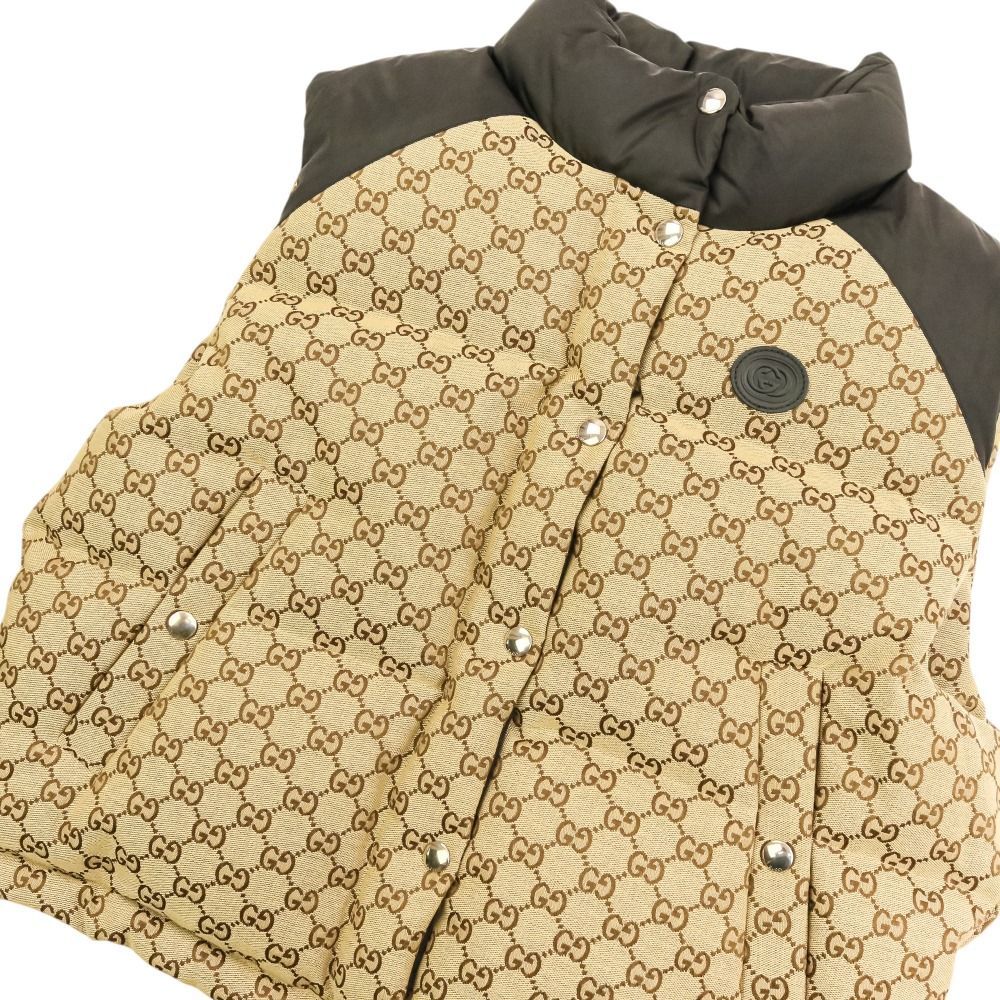 Gucci GG Canvas Down Jacket Vest 38 Beige Black — view 7