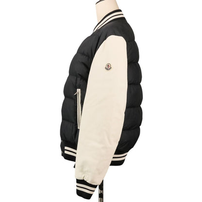 Moncler Ventoux Leather Sleeve Down Jacket Bomber 1 Black White — view 3