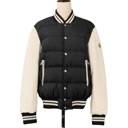 Moncler Ventoux Leather Sleeve Down Jacket Bomber 1 Black White
