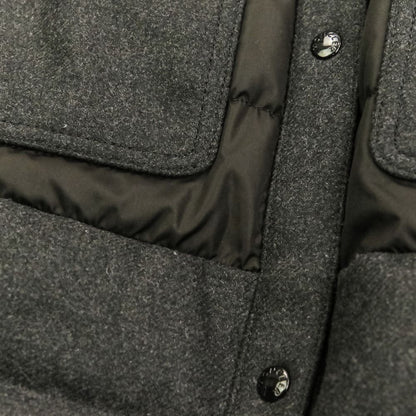 Moncler Camicia Wool Contrast Down Jacket 42 Black Dark Gray — view 8