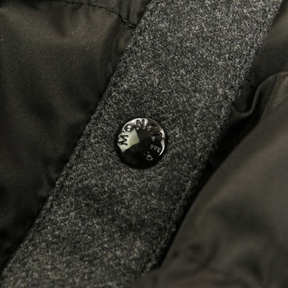 Moncler Camicia Wool Contrast Down Jacket 42 Black Dark Gray — view 9