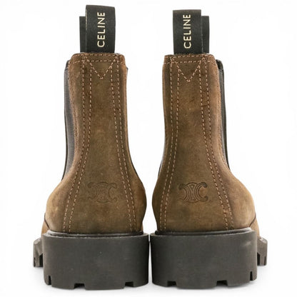 Celine Fall Margaret Suede Chelsea Boots 38 Dark Brown — view 5