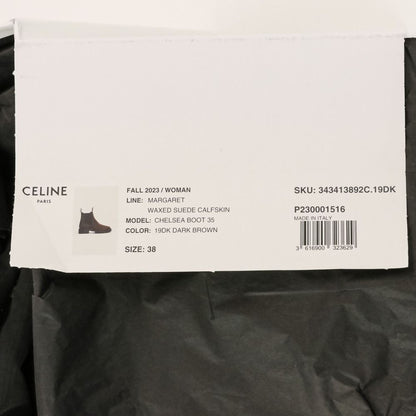 Celine Fall Margaret Suede Chelsea Boots 38 Dark Brown — view 9