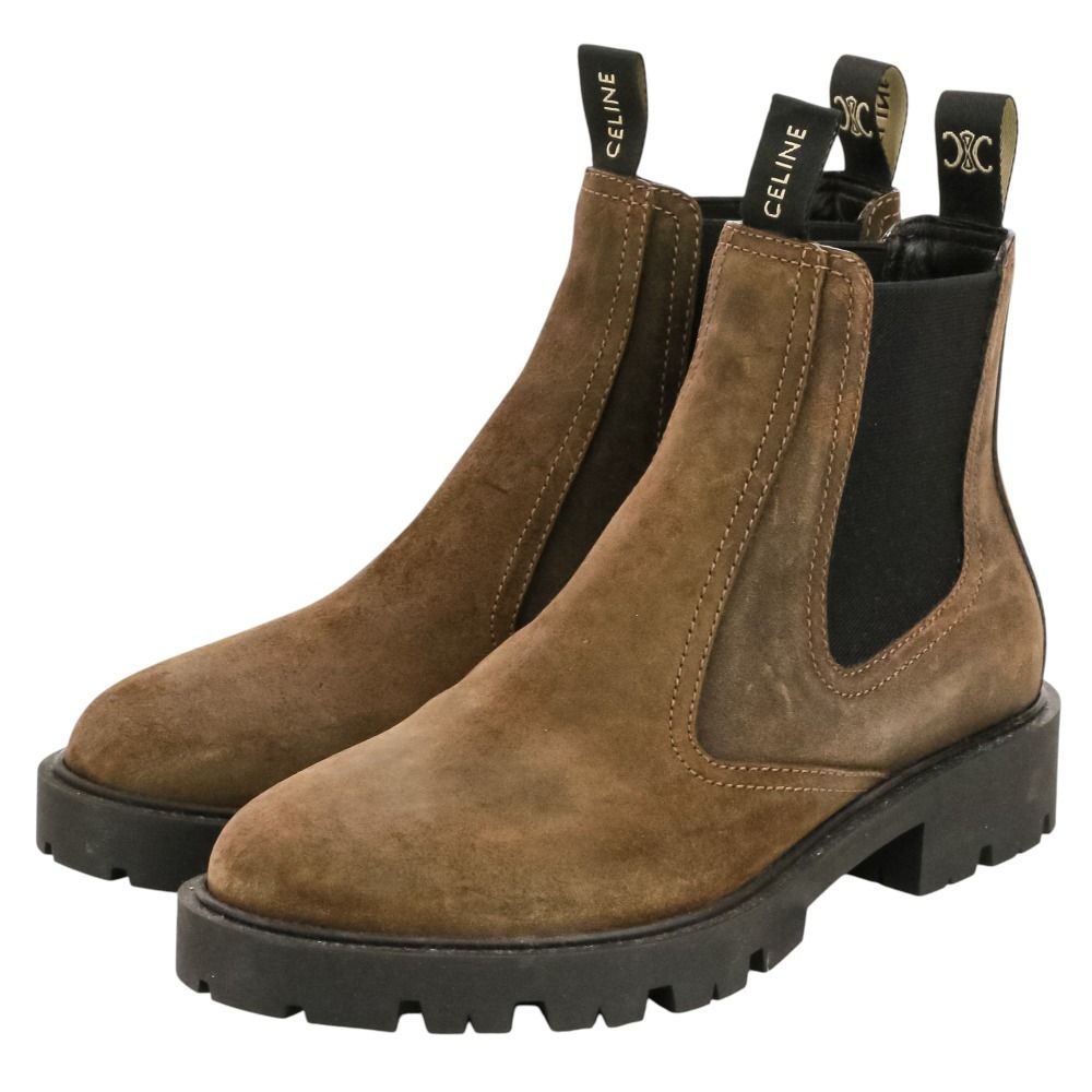 Celine Fall Margaret Suede Chelsea Boots 38 Dark Brown