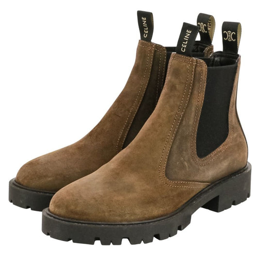 Celine Fall Margaret Suede Chelsea Boots 38 Dark Brown