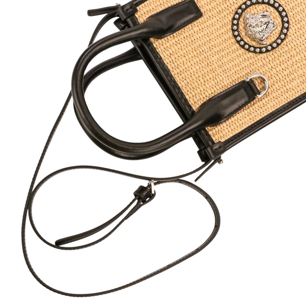 Versace Stud la Medusa 2-Way Tote Shoulder Bag Natural Black — view 7