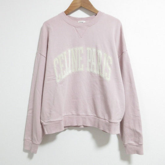 Celine Cotton Fleece Oversize Sweatshirt Shirt XS Pink