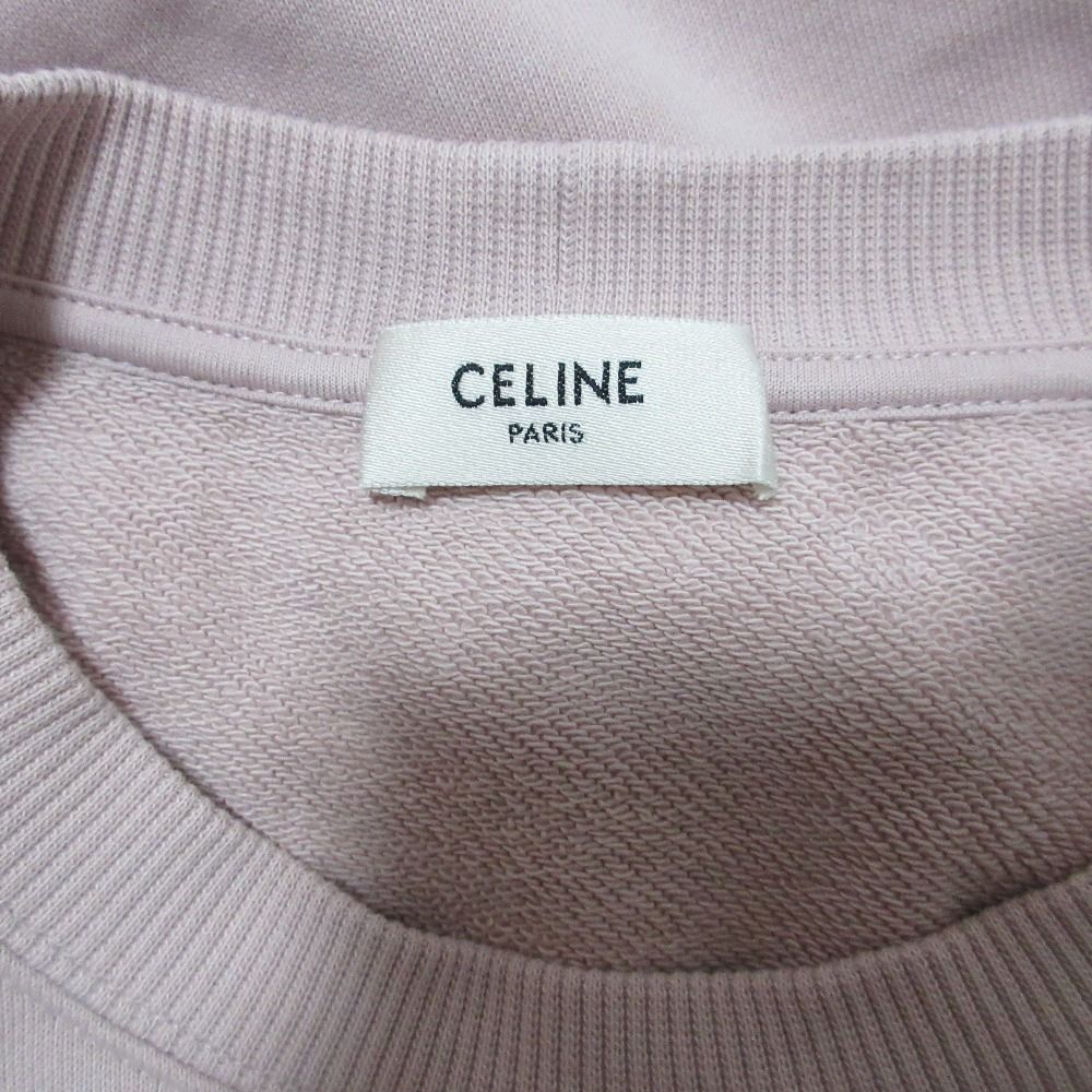 Celine Cotton Fleece Oversize Sweatshirt Shirt XS Pink — view 7