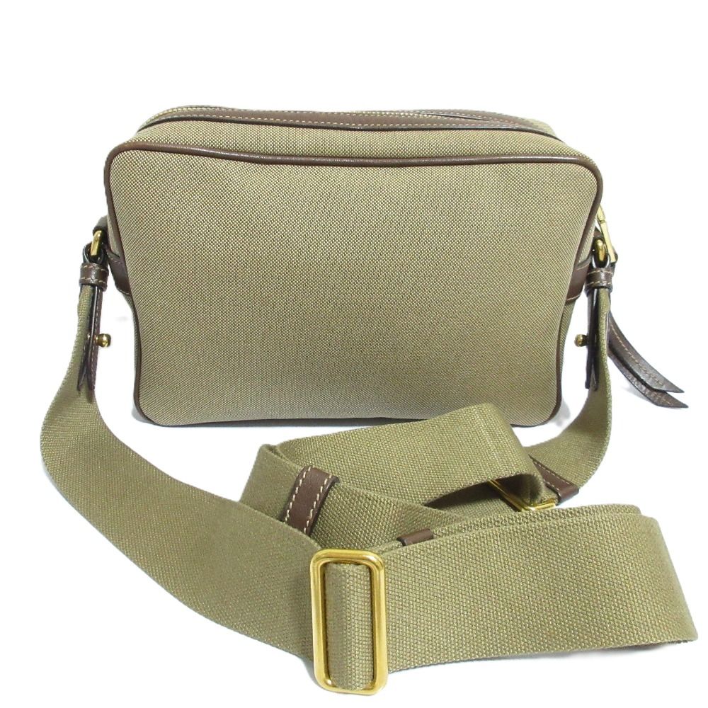 Prada Logo Jacquard Canvas Shoulder Bag Beige — view 2