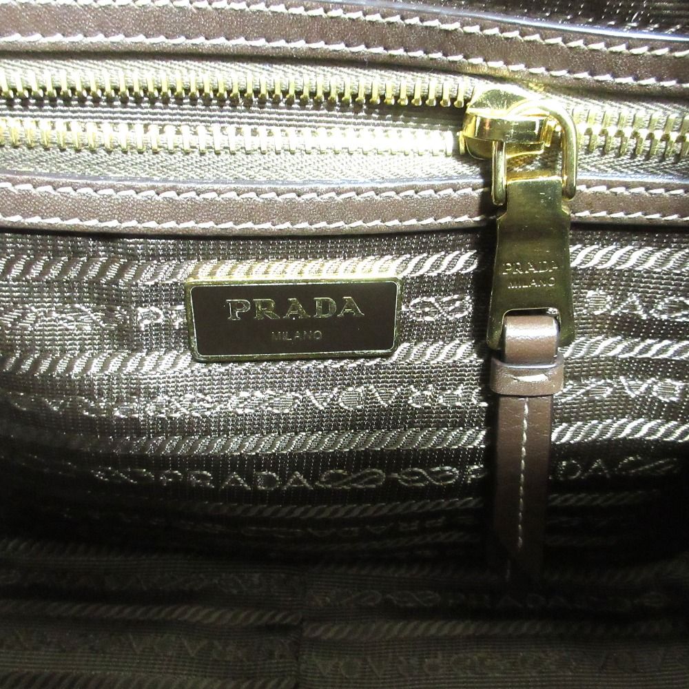 Prada Logo Jacquard Canvas Shoulder Bag Beige — view 9
