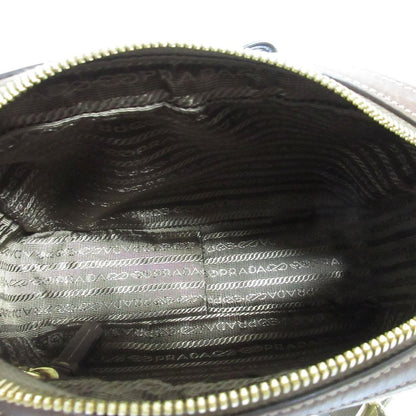 Prada Logo Jacquard Canvas Shoulder Bag Beige — view 8