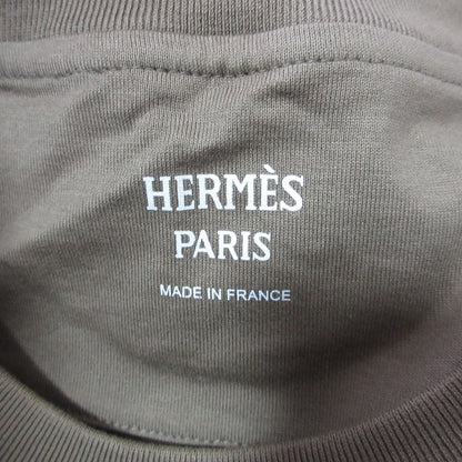 Hermes Print Short Sleeve Top Above Knee Length Dress 38 Khaki — view 3