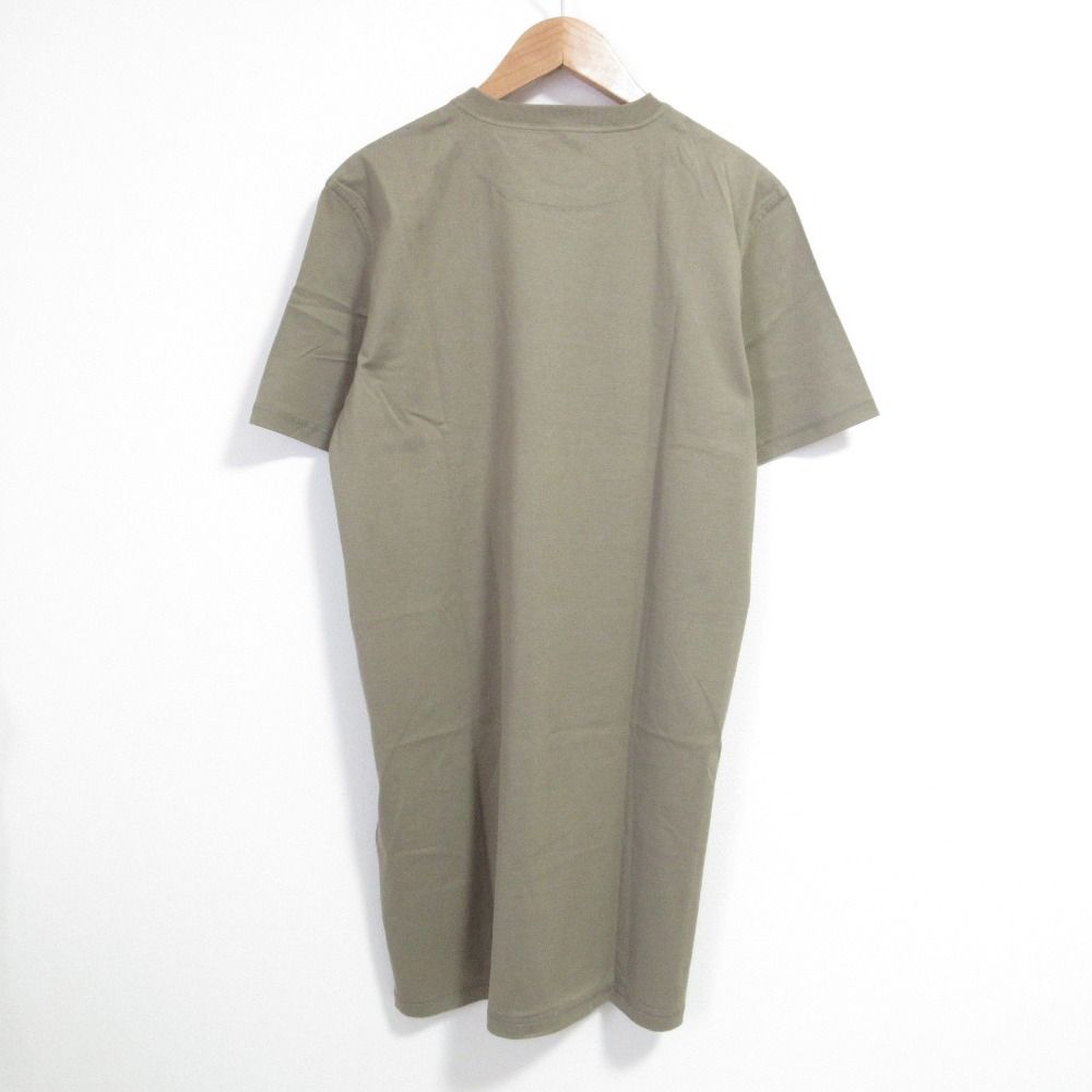 Hermes Print Short Sleeve Top Above Knee Length Dress 38 Khaki — view 2