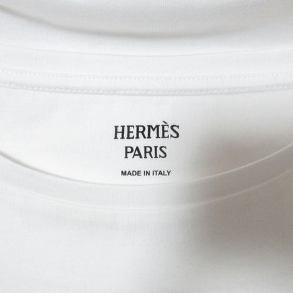 Hermes Cartouche Chevron T-Shirt Long Sleeve Top 40 White — view 6