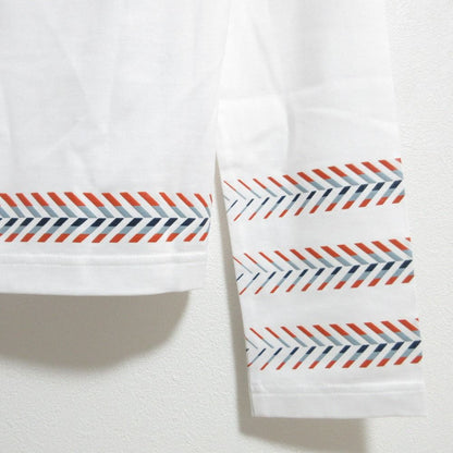 Hermes Cartouche Chevron T-Shirt Long Sleeve Top 40 White — view 4