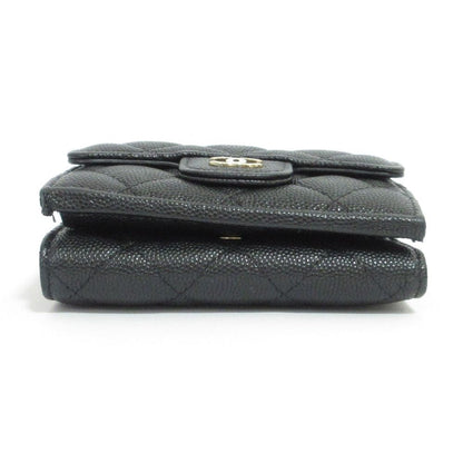 Chanel Caviar Leather Quilted Classic Small Flap Wallet Black — view 4