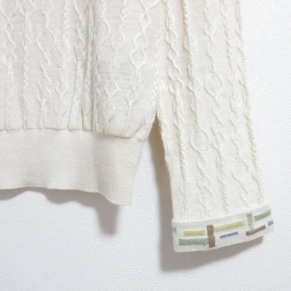 Hermes Re Boucles Cashmere Silk Knit Top 40 Ivory Sweater — view 5