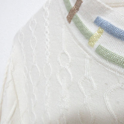 Hermes Re Boucles Cashmere Silk Knit Top 40 Ivory Sweater — view 4