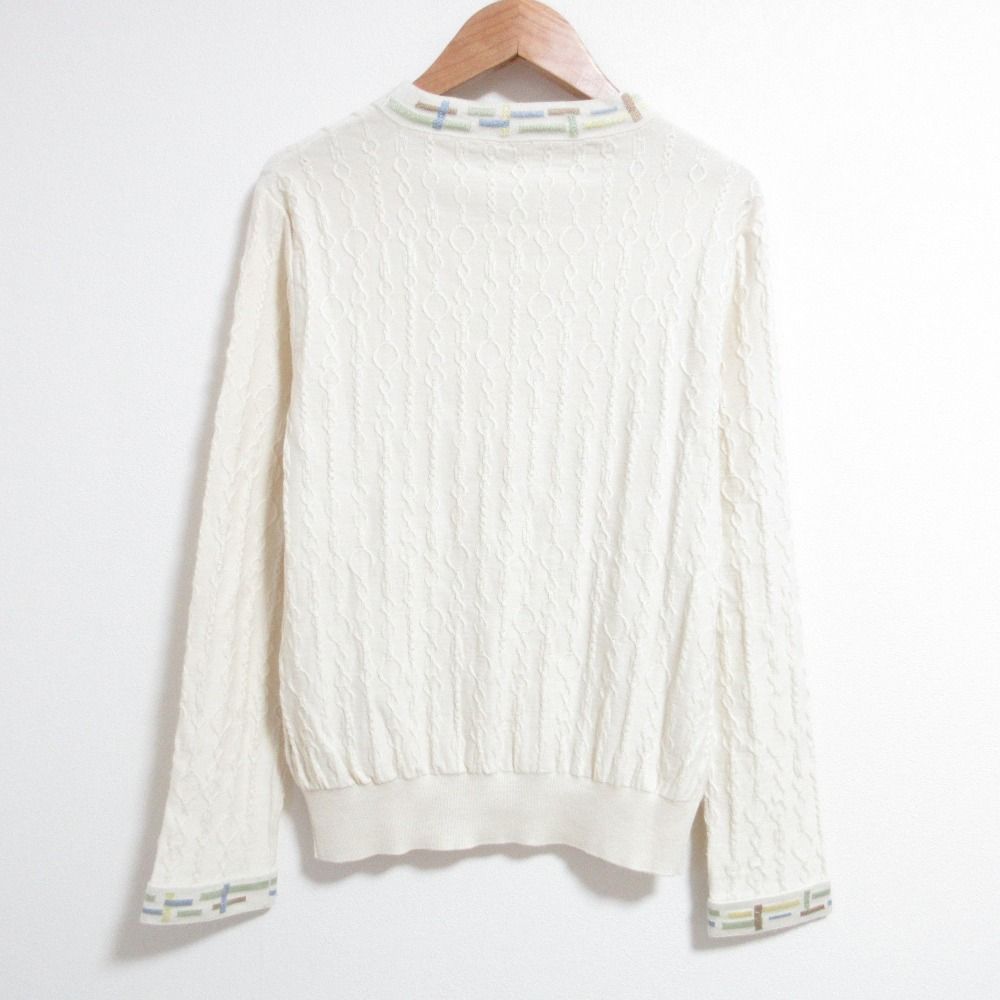Hermes Re Boucles Cashmere Silk Knit Top 40 Ivory Sweater — view 2