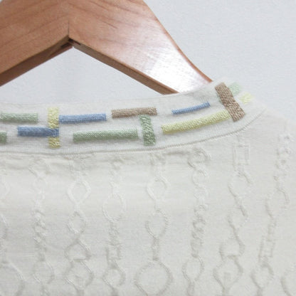 Hermes Re Boucles Cashmere Silk Knit Top 40 Ivory Sweater — view 3