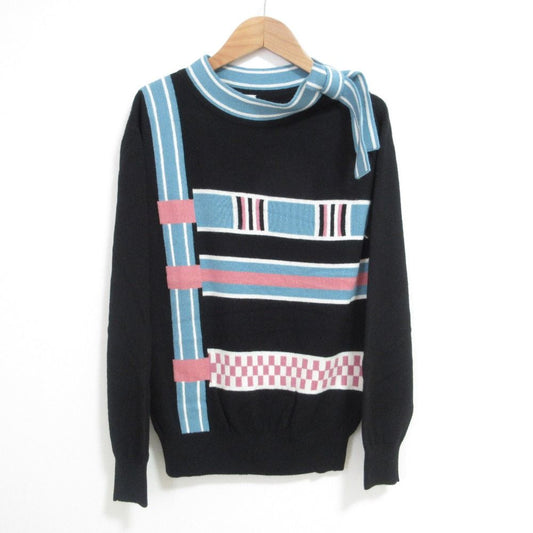 Hermes Ribbon Neck Cashmere Knit Sweater 38 Black