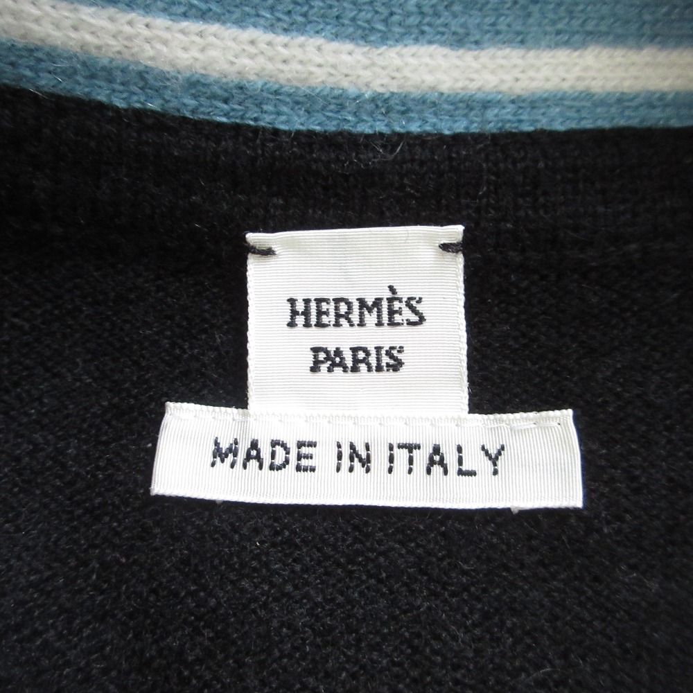 Hermes Ribbon Neck Cashmere Knit Sweater 38 Black — view 7