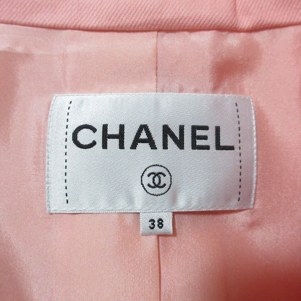 Chanel 17c Camellia Corsage 4 Pocket Cotton Drill Jacket 38 Salmon Pink — view 6