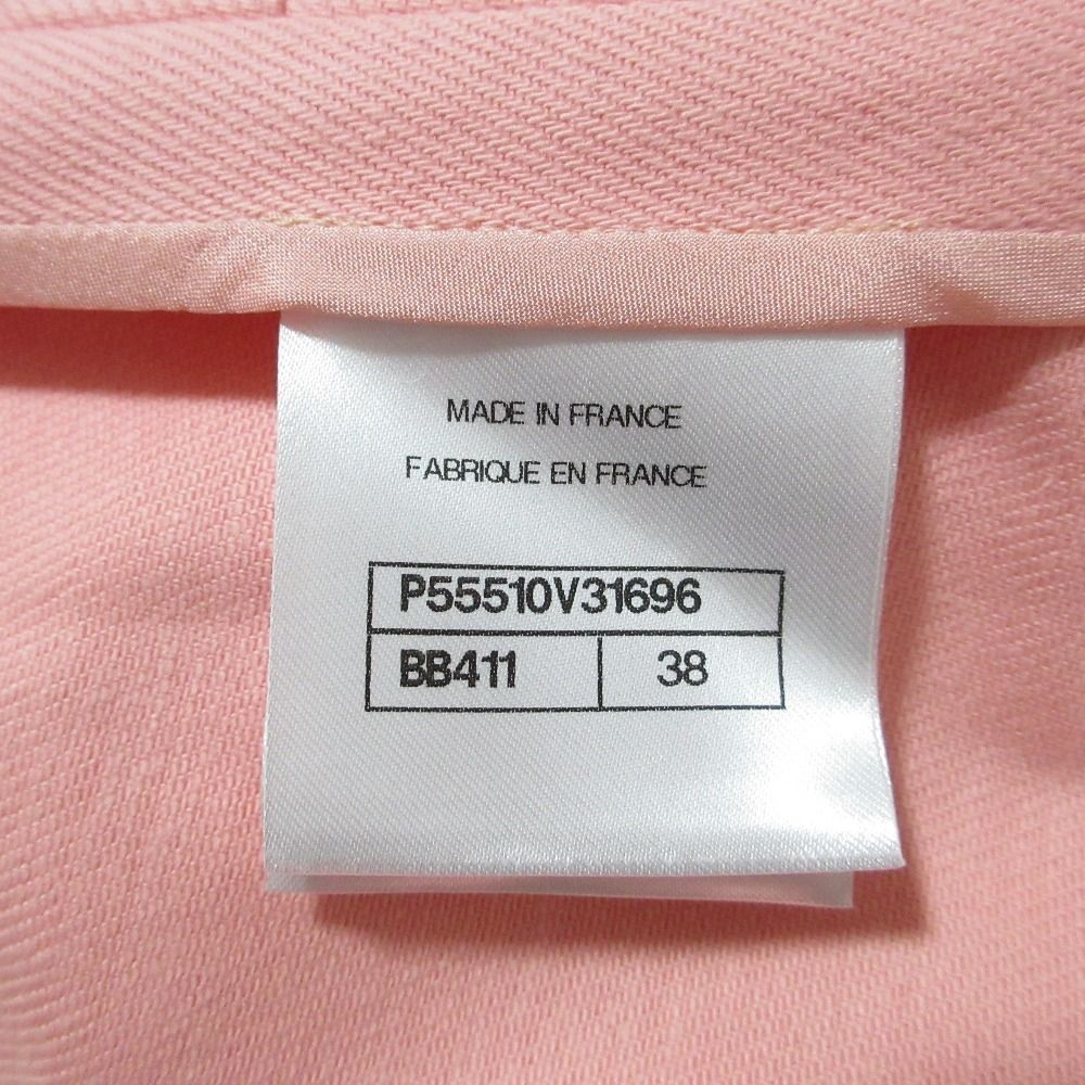 Chanel 17c Camellia Corsage 4 Pocket Cotton Drill Jacket 38 Salmon Pink — view 7