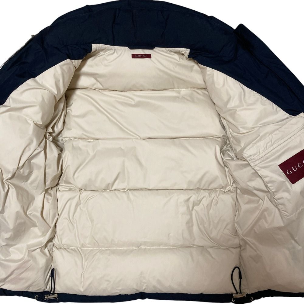 Gucci Logo Hooded Down Jacket 46 Navy — view 4