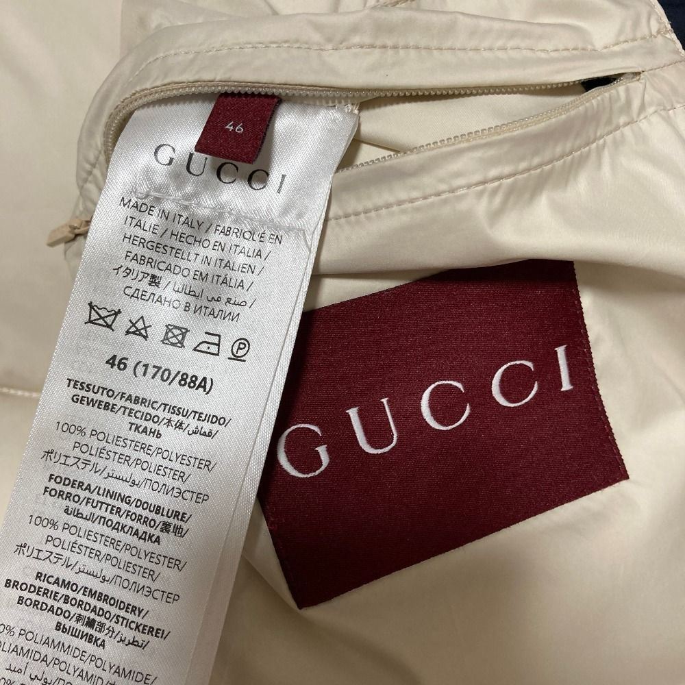 Gucci Logo Hooded Down Jacket 46 Navy — view 9