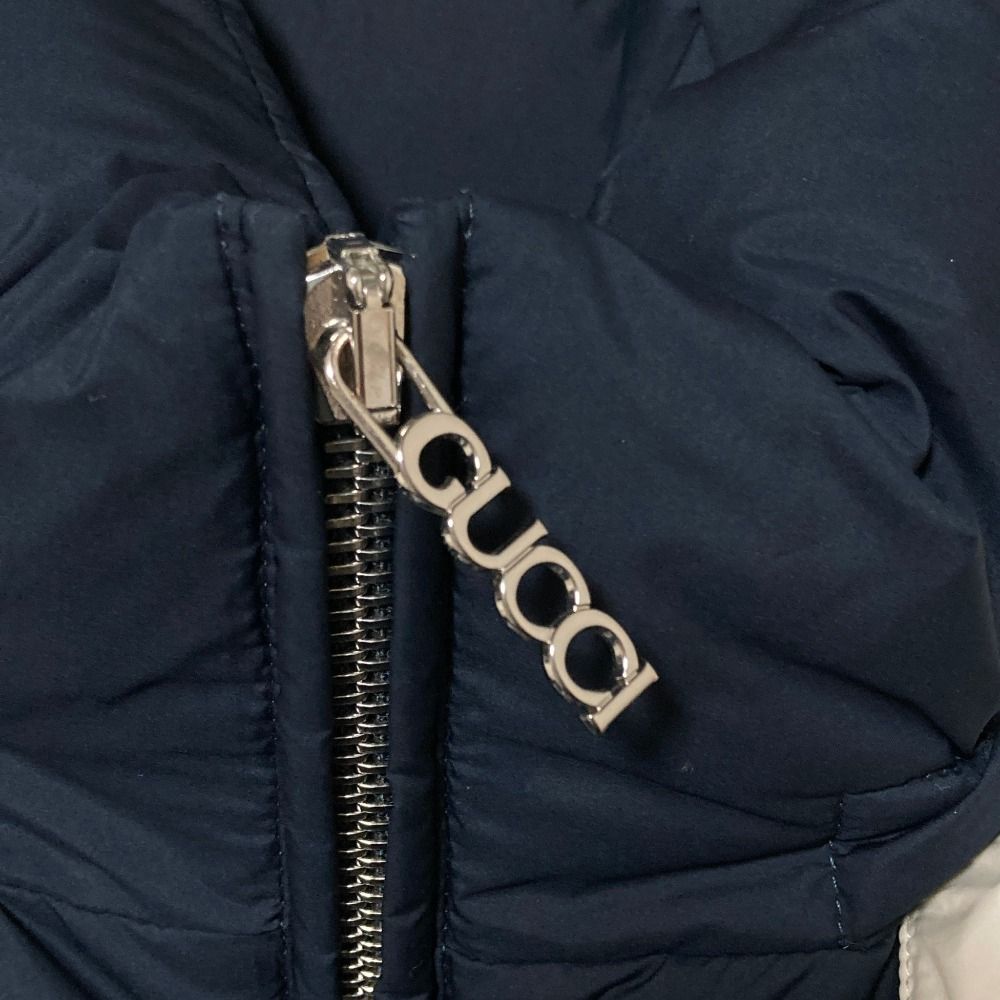 Gucci Logo Hooded Down Jacket 46 Navy — view 7