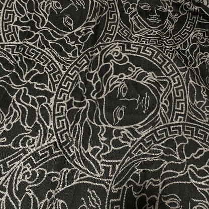 Versace Medusajagado Fringe Scarf Shawl Black Gray — view 4