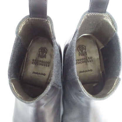 Brunello Cucinelli Lame Heels Wool Side Gore Boots 37 Black — view 5