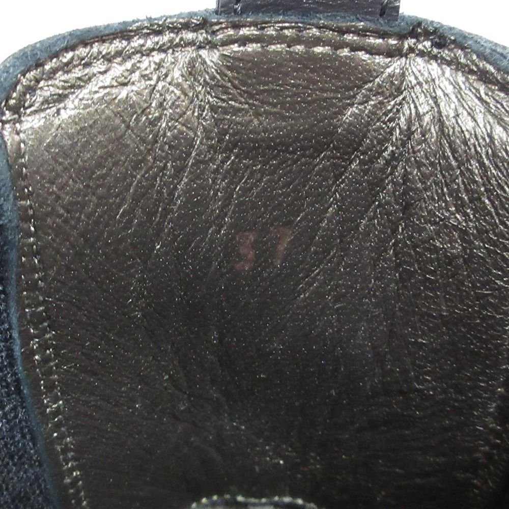Brunello Cucinelli Lame Heels Wool Side Gore Boots 37 Black — view 8