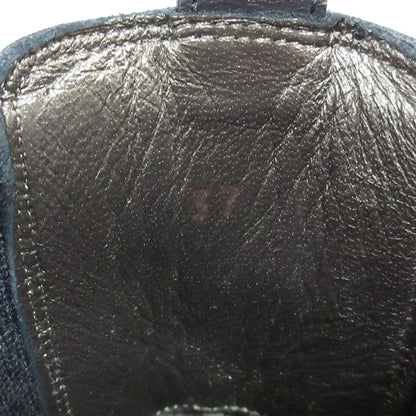 Brunello Cucinelli Lame Heels Wool Side Gore Boots 37 Black — view 8