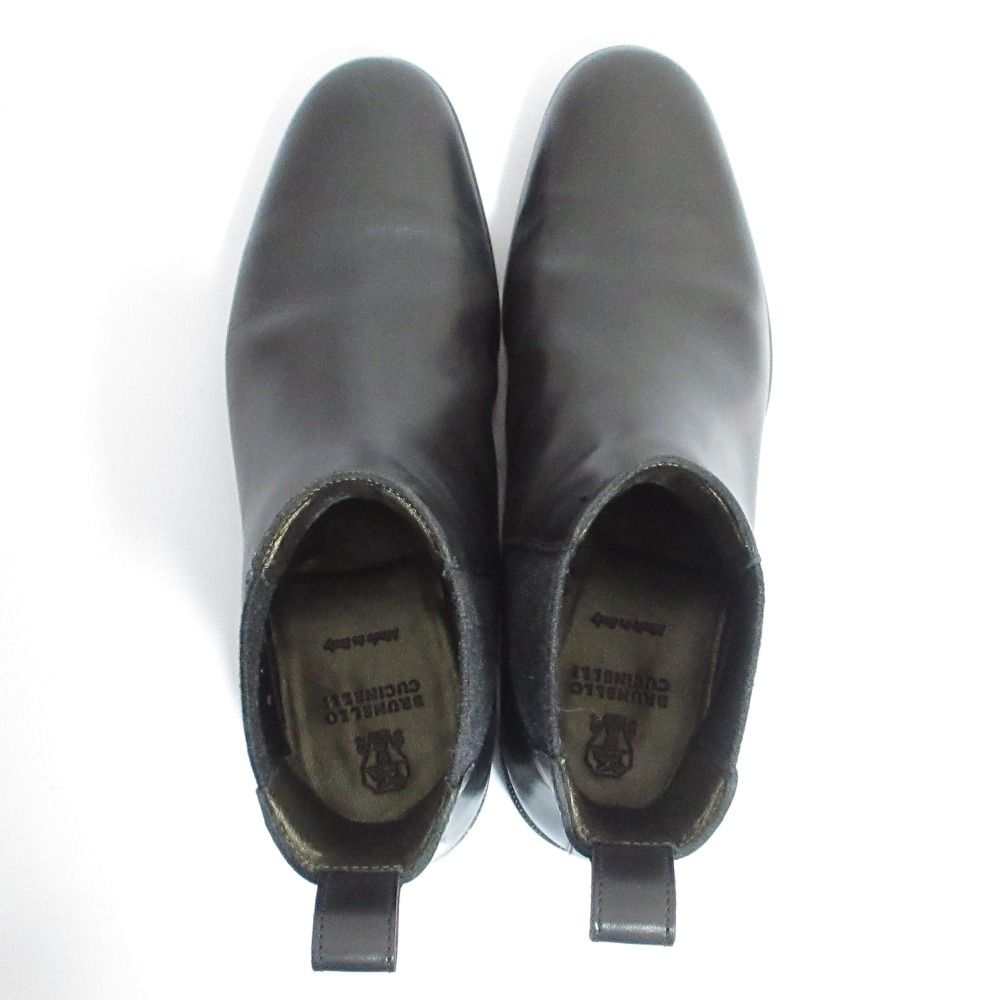 Brunello Cucinelli Lame Heels Wool Side Gore Boots 37 Black — view 4
